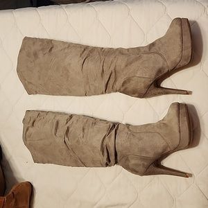 Tan, suede boots